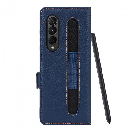 Samsung Galaxy Z Fold 3 5G Capa de pele Lychee Genuína