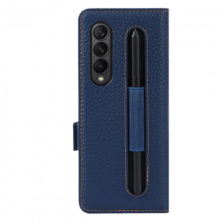 Samsung Galaxy Z Fold 3 5G Capa de pele Lychee Genuína