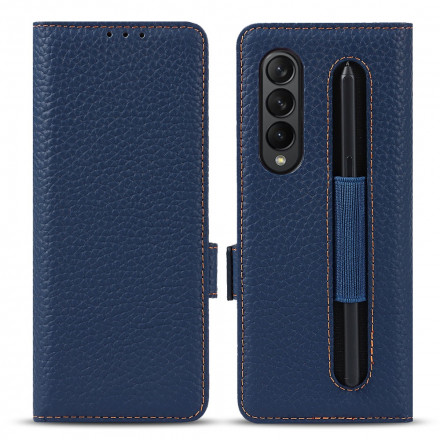 Samsung Galaxy Z Fold 3 5G Capa de pele Lychee Genuína