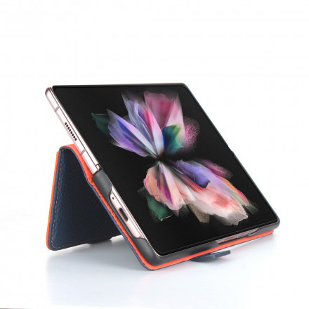 Samsung Galaxy Z Fold 3 5G Capa de pele Lychee Genuína