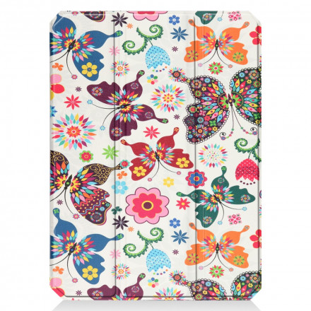 Capa Inteligente iPad Mini 6 (2021) Capa Stylus Flores Vintage