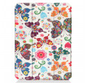 Capa Inteligente iPad Mini 6 (2021) Capa Stylus Flores Vintage