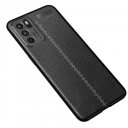 Oppo Reno 6 5G Capa de efeito couro LItchi