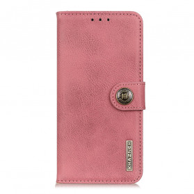 Capa de couro KHAZNEH em frente ao Reno 6 5G
