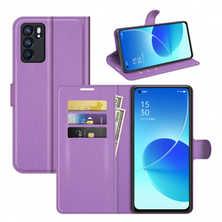 Case Oppo Reno 6 5G Leatherette Classic Lychee