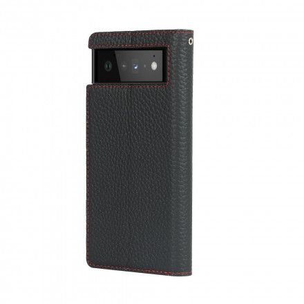 Tampa Flip Cover Google Pixel 6 Leather Genuine Lychee Strap