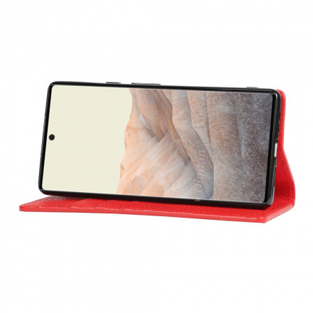 Tampa Flip Cover Google Pixel 6 Leather Genuine Lychee Strap