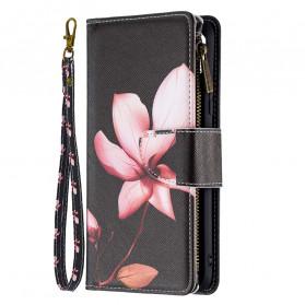 Capa Realme C21 Flor de bolso com fecho de correr