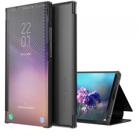 Capa Flip Xiaomi 11T / 11T Pro Translúcida Fibra de Carbono Translúcida