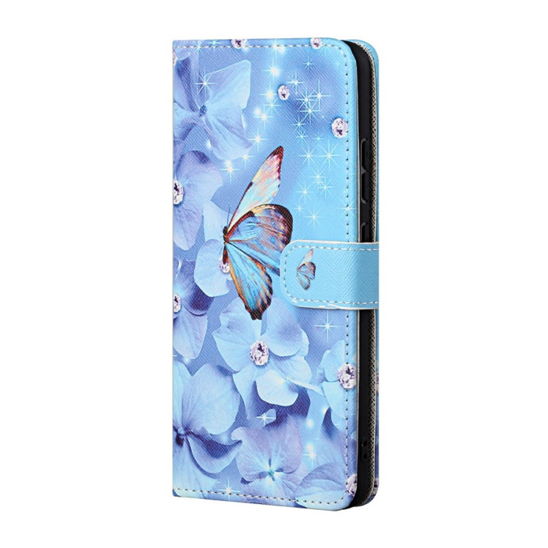 Capa para Samsung Galaxy A13 5G / A04s Diamond Butterflies Cordão
