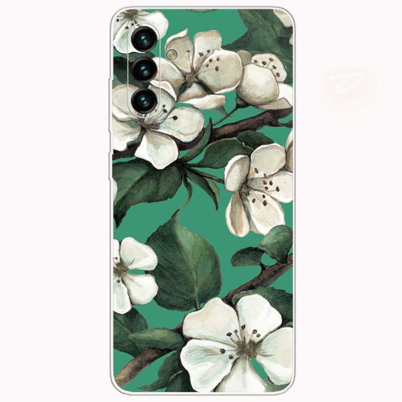 Capa Samsung Galaxy A13 5G / A04s Flores brancas pintadas