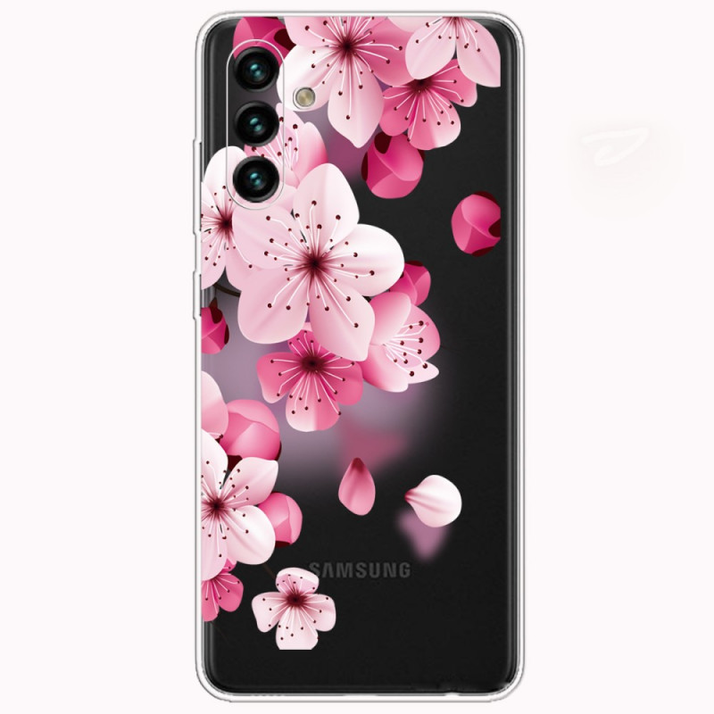 Capa para Samsung Galaxy A13 5G / A04s Pequenas flores cor-de-rosa