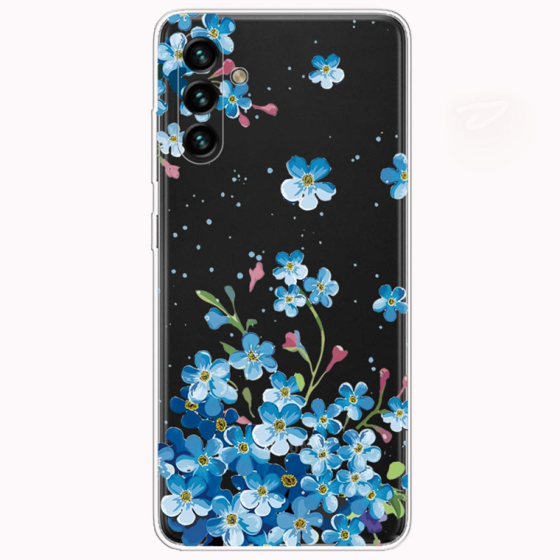 Capa flores azuis para Samsung Galaxy A13 5G / A04s