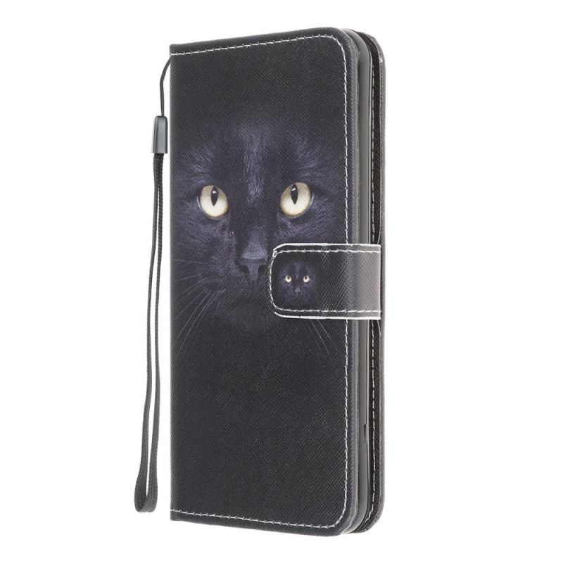 Samsung Galaxy M32 M32 Black Cat Eye Strap Case