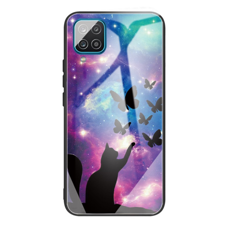 Samsung Galaxy M32 Capa de vidro temperado Cat e Butterflies In Space