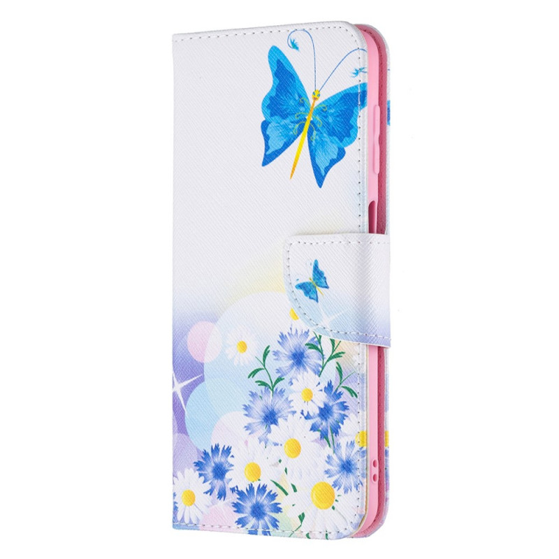 Samsung Galaxy M32 Case Butterflies e Flores Pintadas
