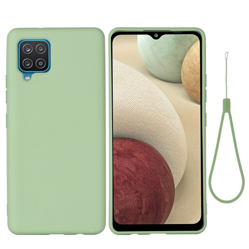 Capa de silicone líquida para Samsung Galaxy M32 com correia