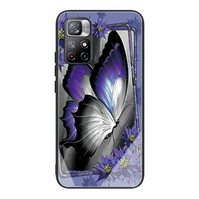 Poco M4 Pro 5G Capa de vidro temperado Butterfly Purpura