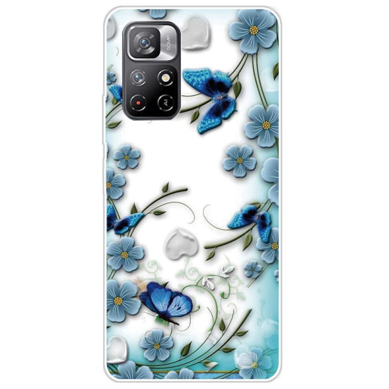 Poco M4 Pro 5G Case Butterflies e Flowers Retro