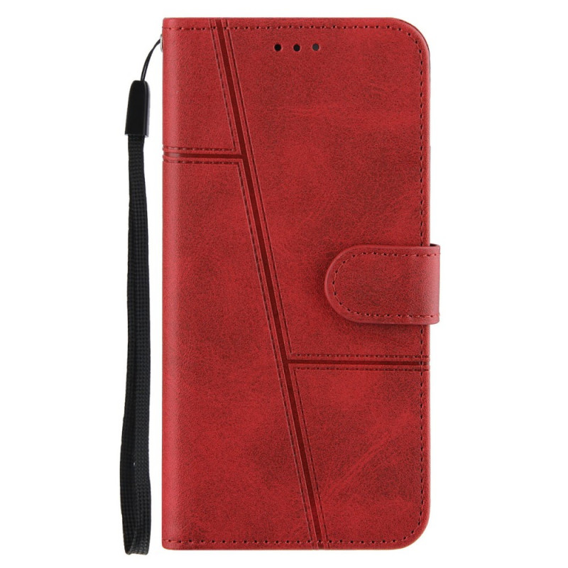 Xiaomi Redmi 10 Capa de cinta geométrica de couro