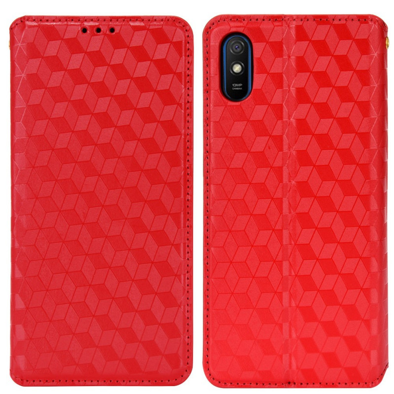 Tampa Flip Cover Xiaomi Redmi 9A Efeito Couro Diamante