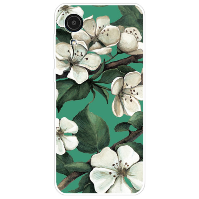 Samsung Galaxy A03 Core Case Painted White Flowers