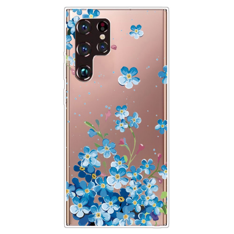 Capa Samsung Galaxy S22 Ultra 5G Blue Flowers