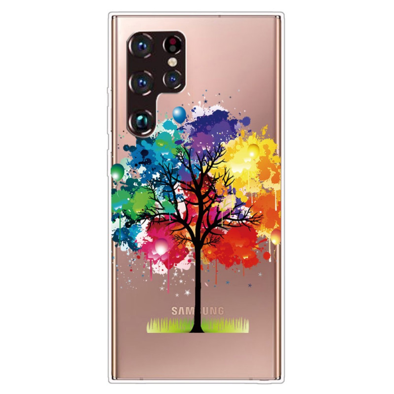 Capa Samsung Galaxy S22 Ultra 5G Clear Watercolour Tree