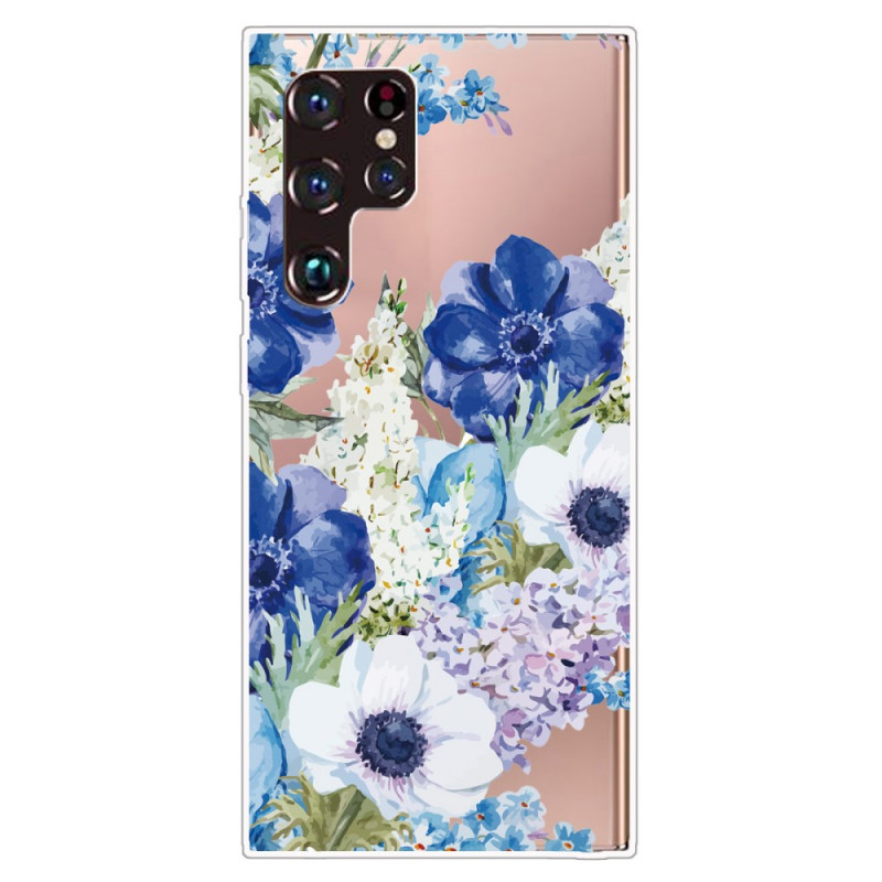 Capa Samsung Galaxy S22 Ultra 5G para flores de aguarela