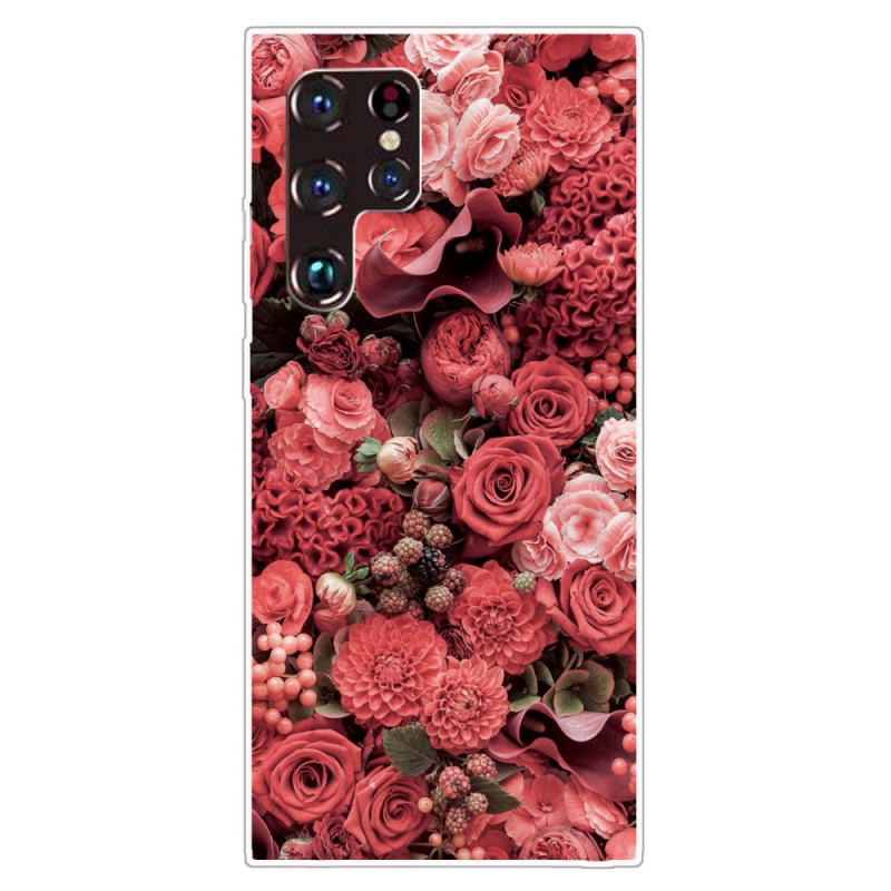 Capa Samsung Galaxy S22 Ultra 5G Flor Rosa