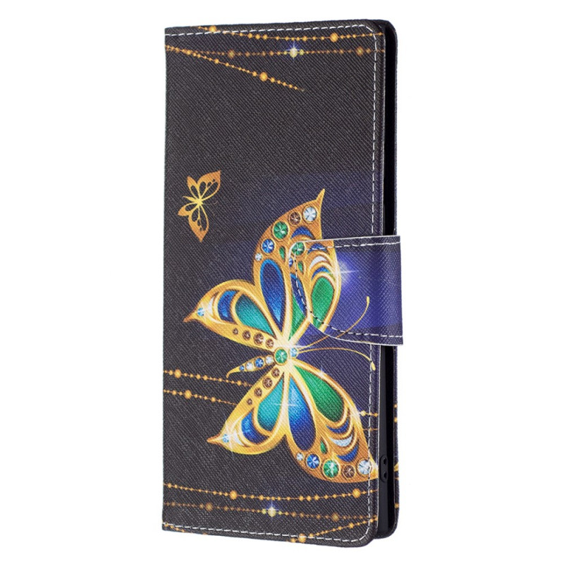 Capa de borboleta Samsung Galaxy S22 Ultra 5G Gold Butterfly