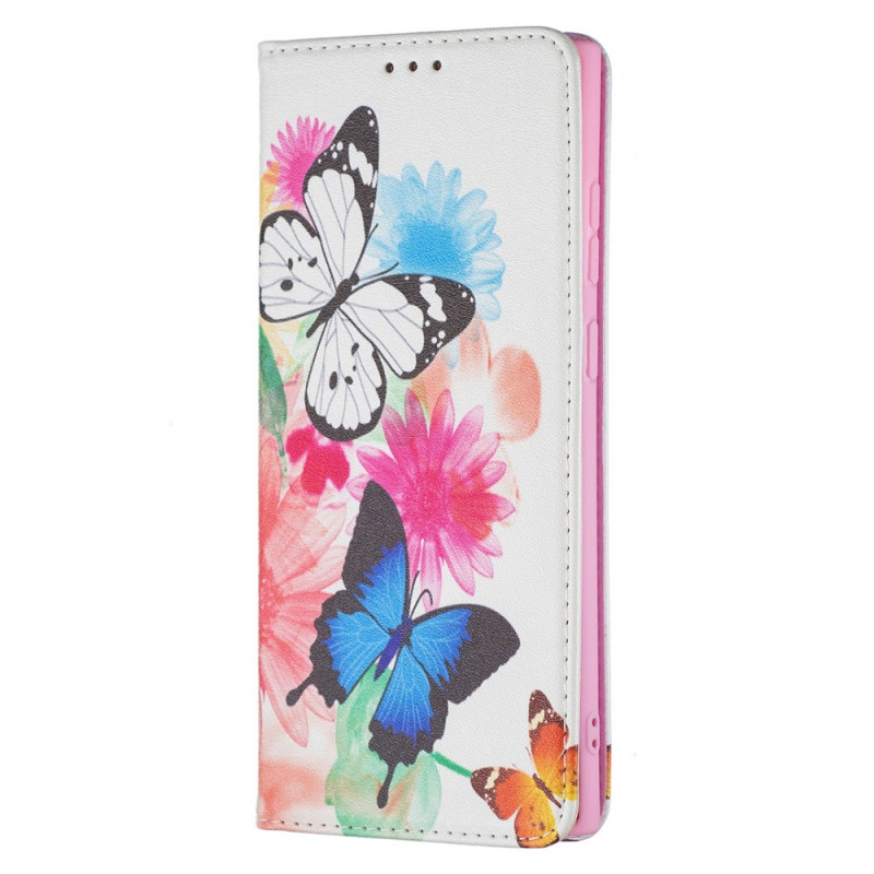 Samsung Galaxy S22 Ultra 5G Capa pintada de borboletas e flores