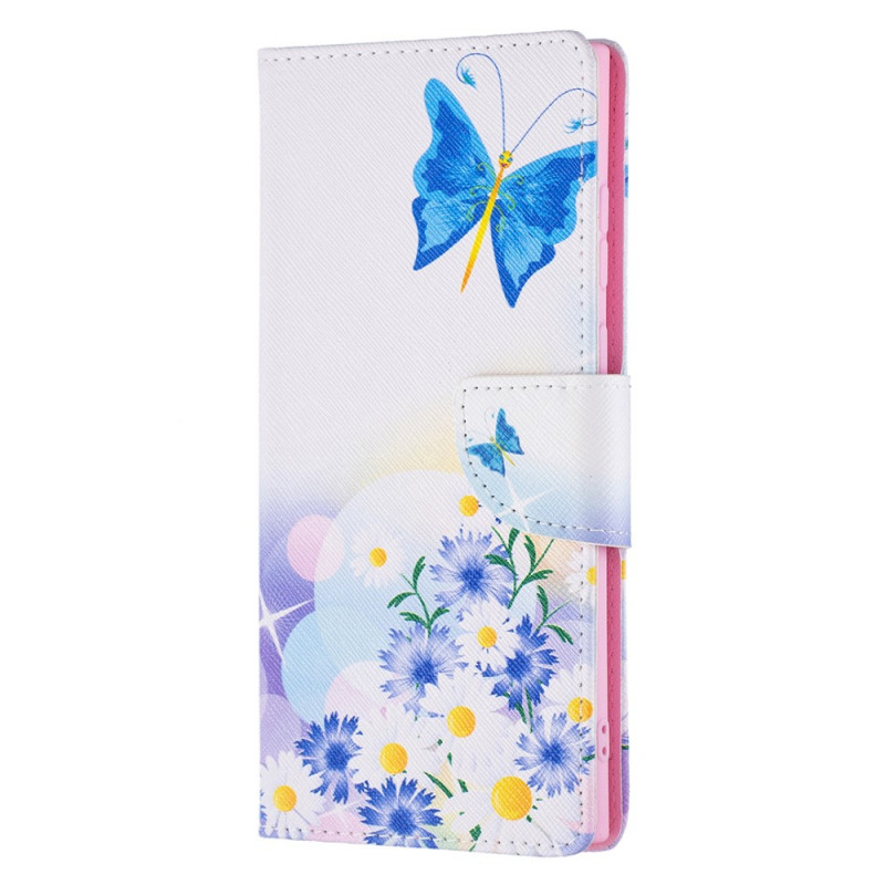 Samsung Galaxy S22 Ultra 5G Capa pintada de borboletas e flores