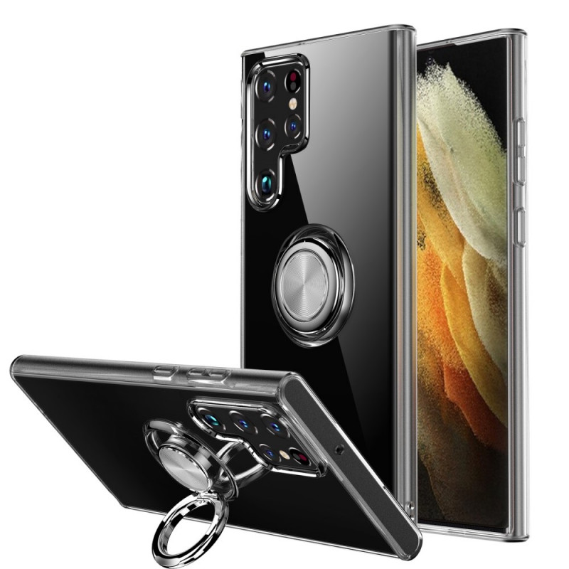 Samsung Galaxy S22 Ultra 5G Capa transparente com suporte de anel
