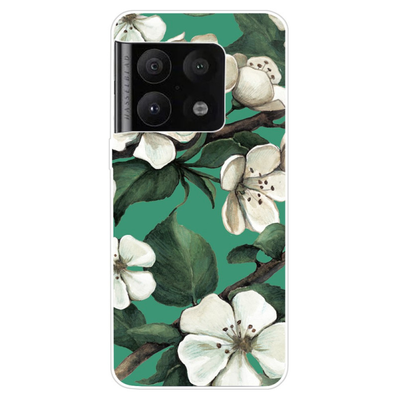 Capa OnePlus 10 Pro 5G Flores Brancas Pintadas