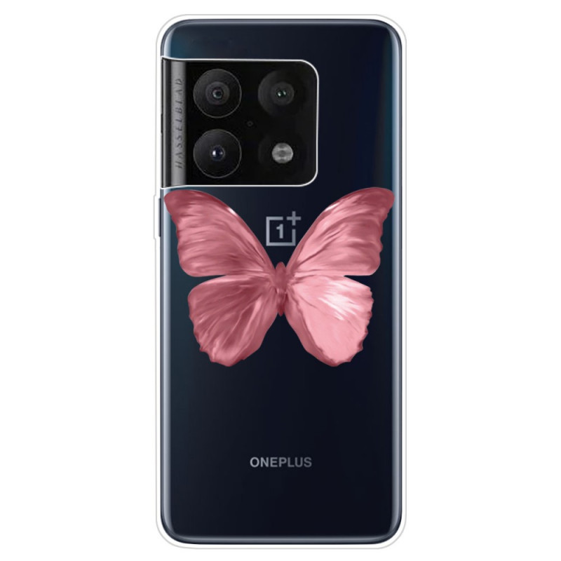 OnePlus 10 Pro 5G Capa de Borboleta Flexível Pink