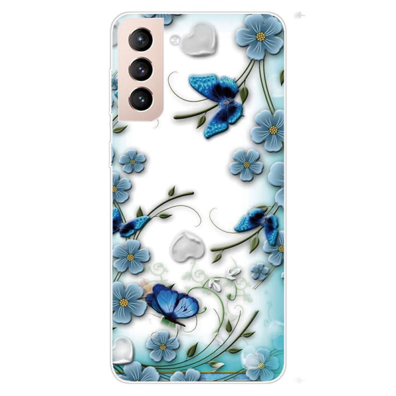 Samsung Galaxy S22 Plus 5G Case Butterflies e Flowers Retro