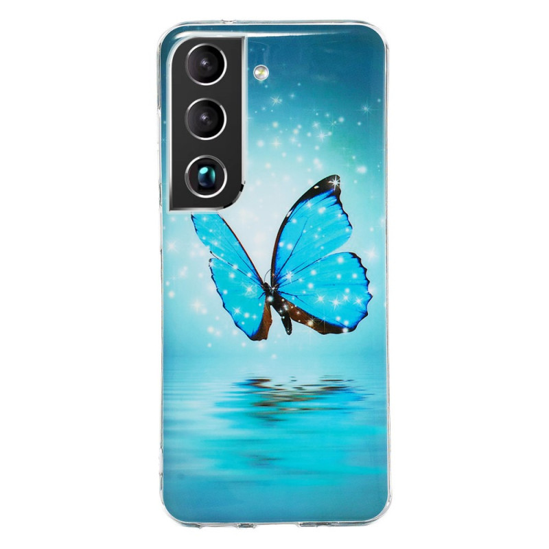 Samsung Galaxy S22 Plus 5G Azul Butterflies Case Fluorescente