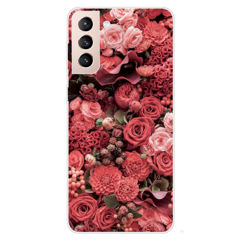 Samsung Galaxy S22 5G Capa flor rosa