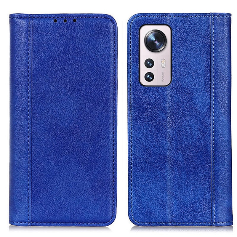 Tampa Flip Cover Xiaomi 12 Pro Versão Colorida Split Leather