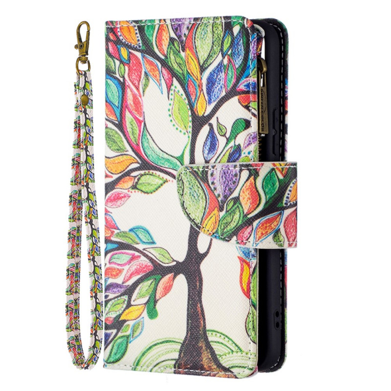 Capa de bolso Samsung Galaxy S22 5G Zipper Pocket Tree