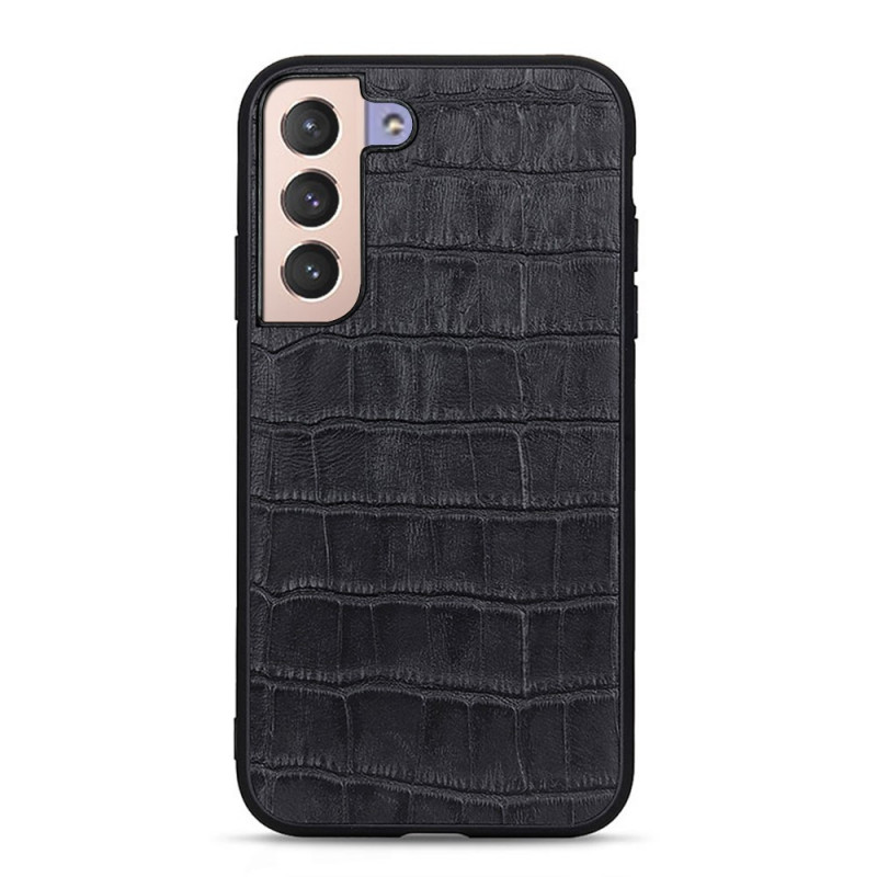 Coque Samsung Galaxy S22 5G Véritable Cuir Texture Crocodile