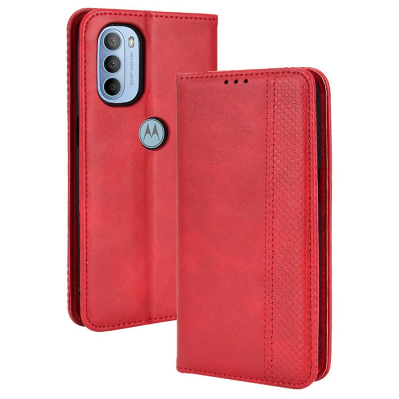 Capa Flip Moto G41 / G31 Efeito Couro Vintage Efeito Estilo