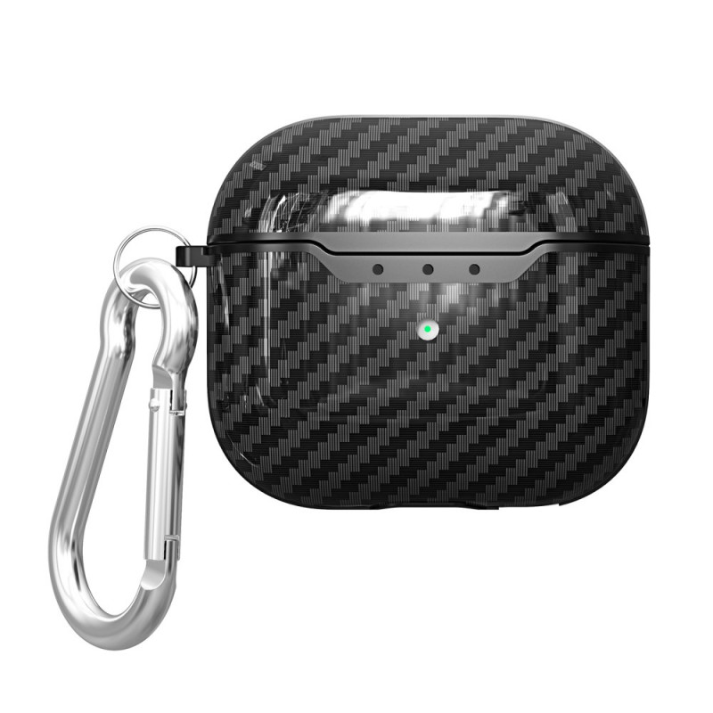 AirPods 3 Capa de fibra de carbono com mosquetão