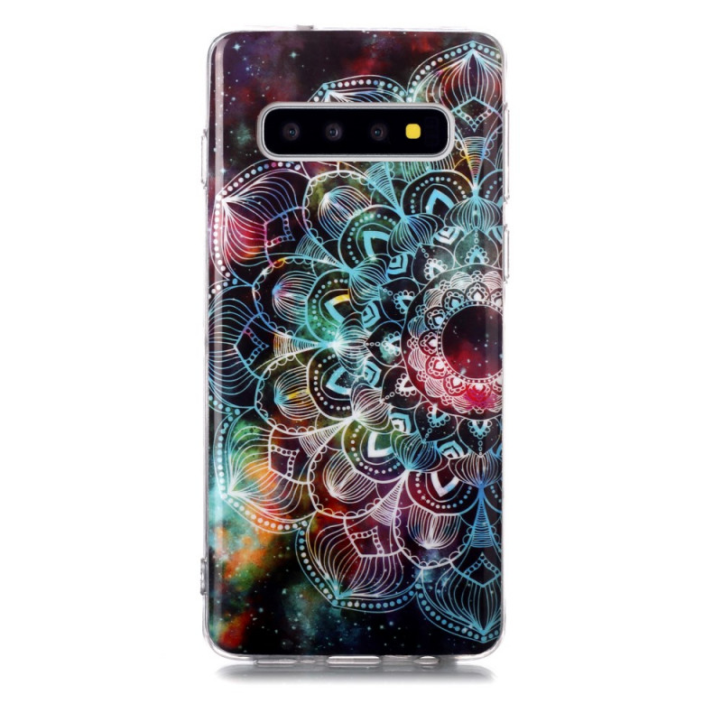 Samsung Galaxy S10 Capa Mandala Colorida Fluorescente
