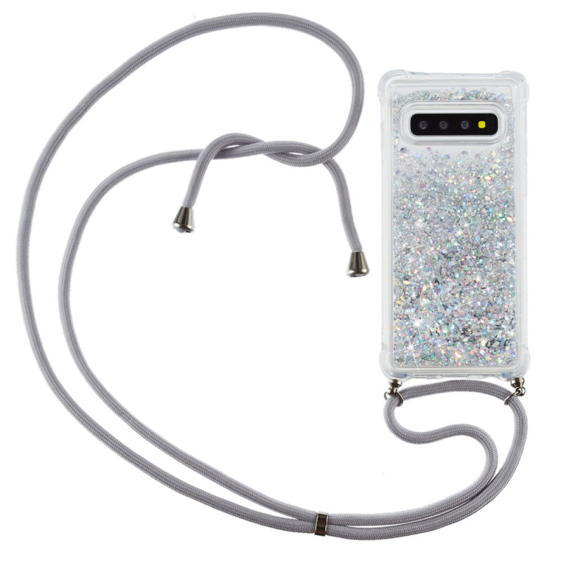 Samsung Galaxy S10 Glitter Case com Lanyard