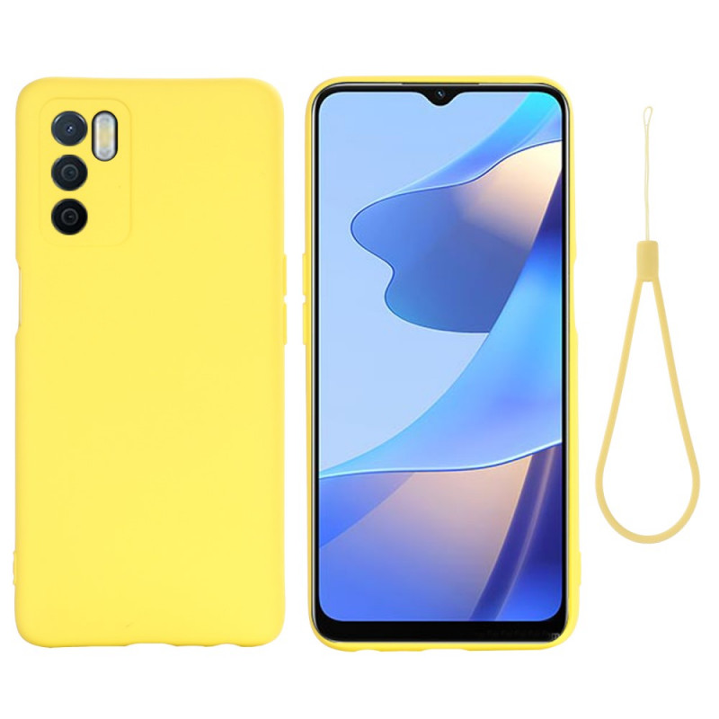 Coque Oppo A16 / A16s Silicone Liquide Avec Lanière