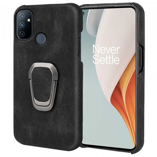 OnePlus Nord N100 Capa de Efeito Couro Novo Anel de Suporte de Cores