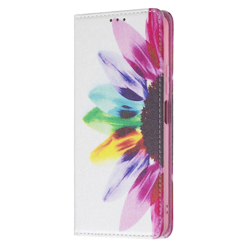 Tampa Flip Cover Xiaomi 11 Lite 5G NE/Mi 11 Lite 4G/5G Flor de Aquarela