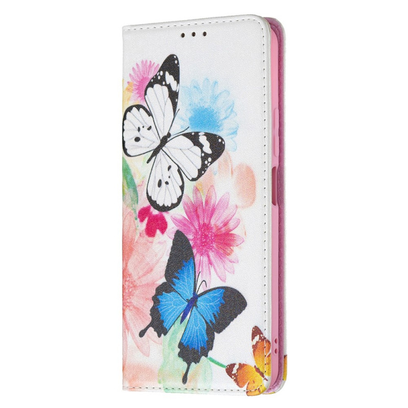 Xiaomi 11 Lite 5G NE/Mi 11 Lite 4G/5G Capa pintada com borboletas e flores